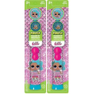 Firefly Clean N’ Protect L.O.L. Surprise! Toothbrush with Fun Character Cover, Soft Bristles, Anti-slip Grip Handle, Battery Included, Ages 3+, 1 Count(1 Count (Pack of 2))