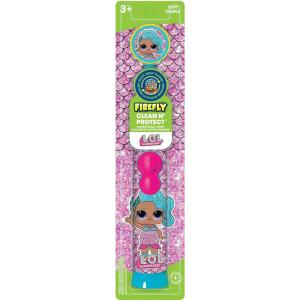 Firefly Clean N’ Protect L.O.L. Surprise! Toothbrush with Fun Character Cover, Soft Bristles, Anti-slip Grip Handle, Battery Included, Ages 3+, 1 Count(1 Count (Pack of 1))
