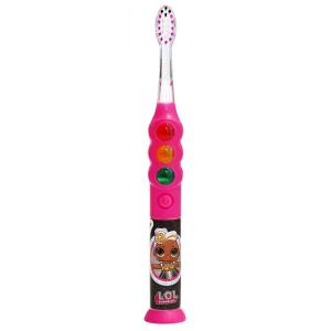 Firefly Ready Go Light Up Timer Toothbrush, L.O.L. Surprise!, Premium Soft Bristles, 1 Minute Timer, Less Mess Suction Cup, Battery Included, Easy Storage, Dentist Recommended, Ages 3+, 1 Pack(L.o.l. Surprise!)