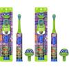 Firefly Clean N’ Protect Teenage Mutant Ninja Turtles Power Toothbrush with 3D Character Cover, Soft Bristles, Battery Included, Ages 3+, 1+1(1 Count (Pack of 2))
