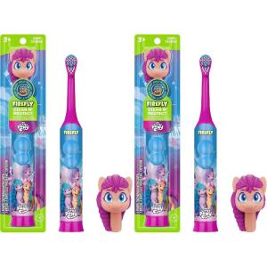 Firefly Clean N’ Protect My Little Pony Power Toothbrush with 3D Character Cover, Soft Bristles, Battery Included, Ages 3+(3 Piece Set (Pack of 2))
