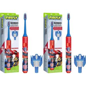 Firefly Transformers Sonic Toothbrush with 3D Cover, Soft, Ages 3+(3 Piece Set (Pack of 2))